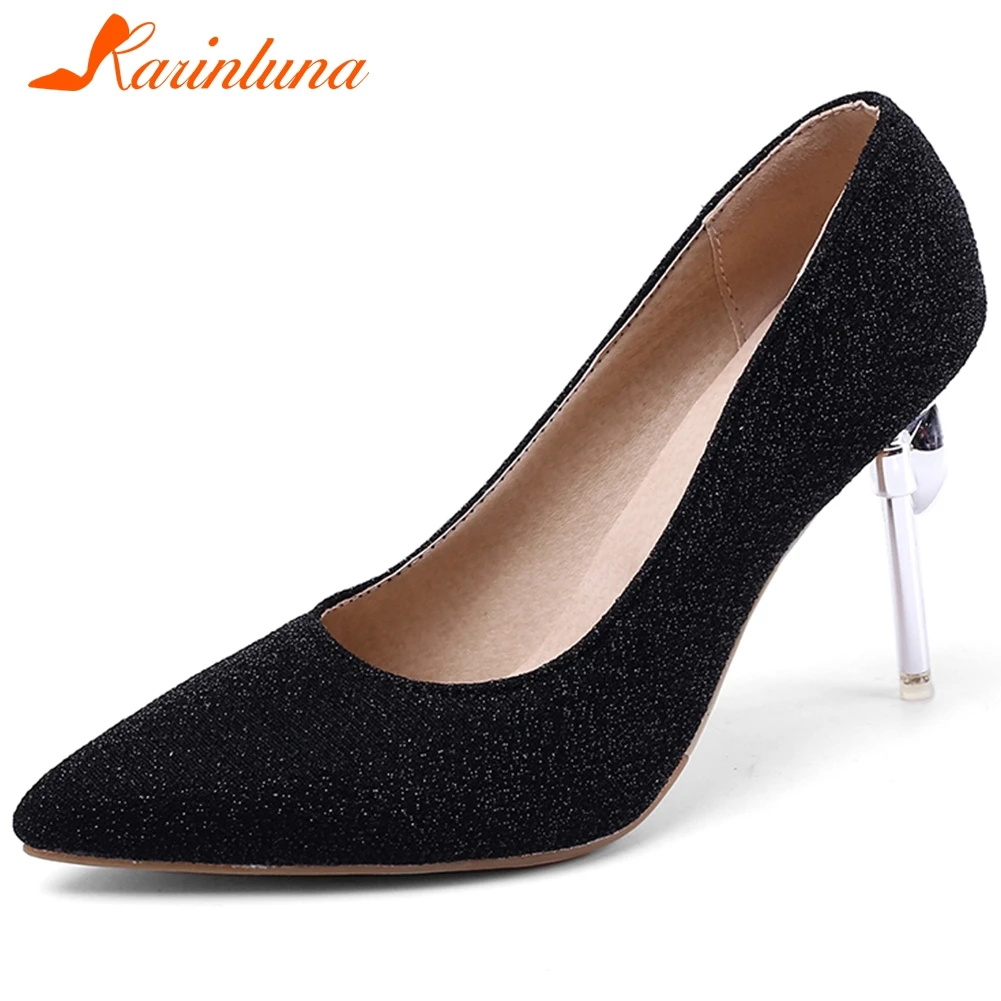 

KARINLUNA Ladies Cool Shining Bridal Pumps Fashion High Thin Heels Evening Pumps Women Spring New Sexy Wedding Shoes Woman