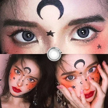 

14.0mm Beautiful Pupil Color Contact Lenses Prescription Female Path Cute Multicolor Party Gift Cartoon Girl Cosplay Two Pieces