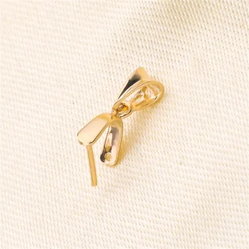 

G18K Yellow Gold Pendant Clip Clasp Pinch Bail Pendant Connectors Bail Beads Jewelry Findings DIY Jewelry Accessories