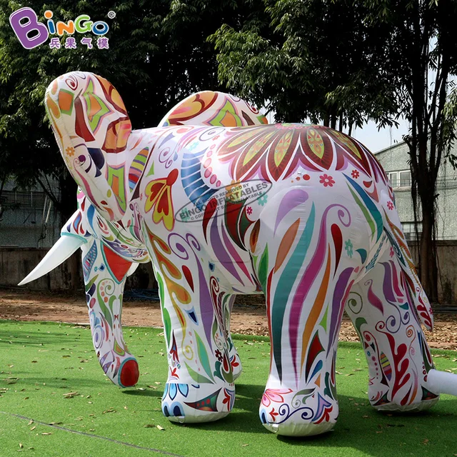 Giant 2~5 Meters Avertising Inflatable Elephant with Led Lights Decorative Cartoon Mascot Toy for Decoration 6
