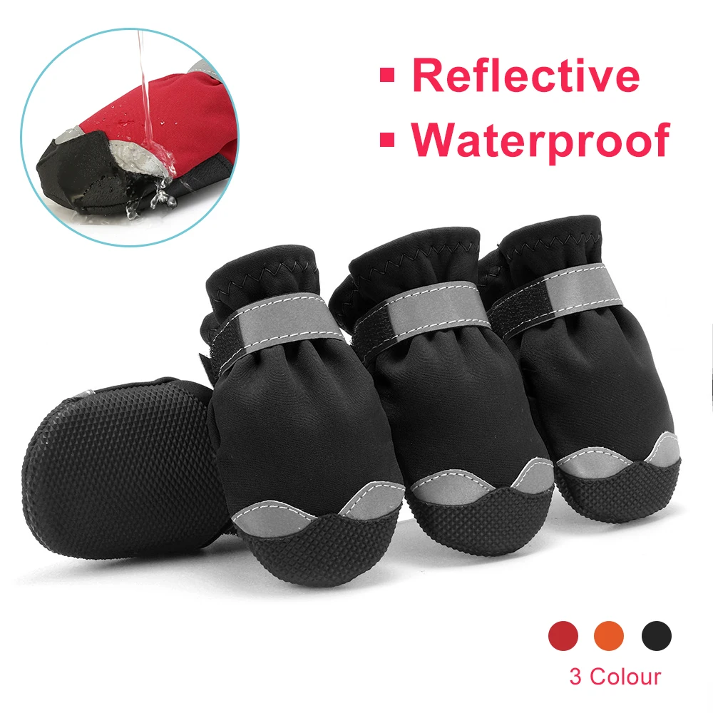 

Dog Shoes Waterproof Soft Sole Non-slip Reflective Pets Dogs Shoes For Small Medium Big Dog Labrador Border Teddy Dogs Shoes