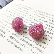  Doreen Box Handmade Resin Jewelry Real Flower Pendants Pink Purple Color Charms DIY Making Earrings Necklace Women Jewelry,2PCs 