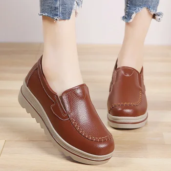 

2020 spring new casual women's shoes soft bottom comfortable wedge thick bottom platform woman fashion sneakers large size 42