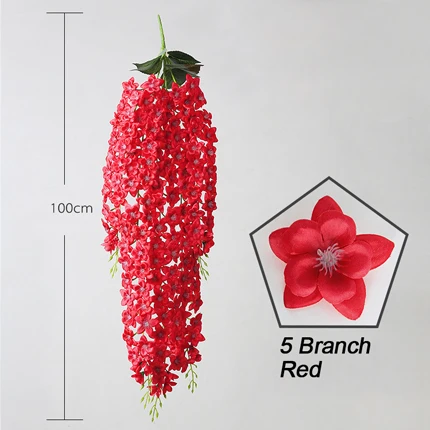 red Xuanxiaotong 100 см шелк желтый цветок орхидеи Искусственный настенный красный фиолетовый белый розовый оранжевый Cymbidium для украшения гирлянды - Цвет: red
