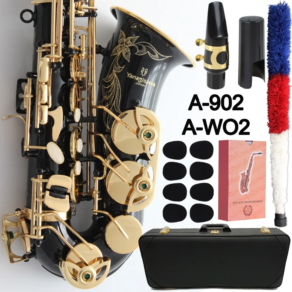 

Brand New Elegant Sound Yanagisawa Alto Saxophone A-902 A-WO2 Black Lacquer Sax Alto Mouthpiece Reeds Neck Musical Instrument