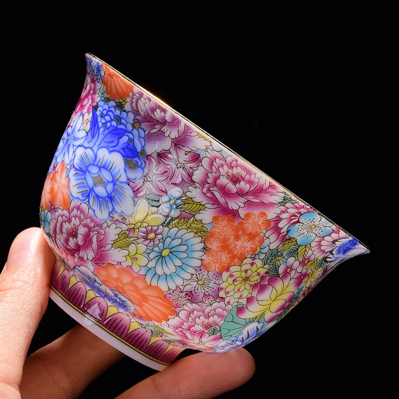 150 мл Цзиндэчжэнь Изысканный Эмаль цвет Gaiwan керамическая фарфоровая чаша для чая мастер пиалы для чая чайный набор кунг-фу чайная чашка домашний декор