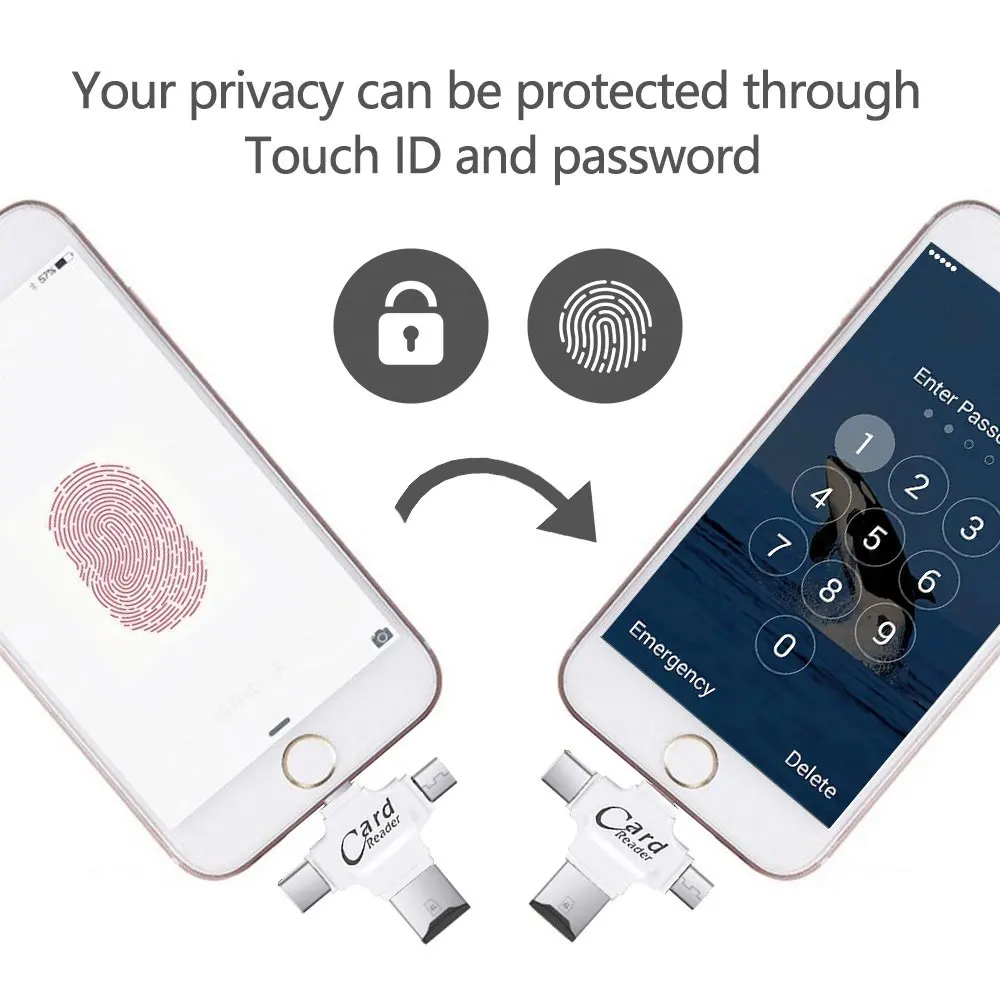 LYBALL 4 в 1 Micro SD TF кард-ридер с разъемом USB type-C OTG концентратор адаптер для iPhone Android Micro usb type C порты Mac PC