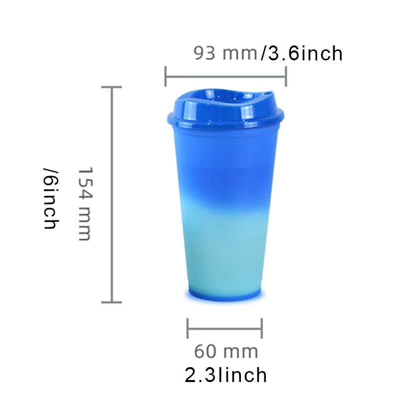 Color Changing Cups With Lids 473ml Reusable Bpa Free Creative Hot Drink Cups For Kids Drinkware Kitchen Dining Bar