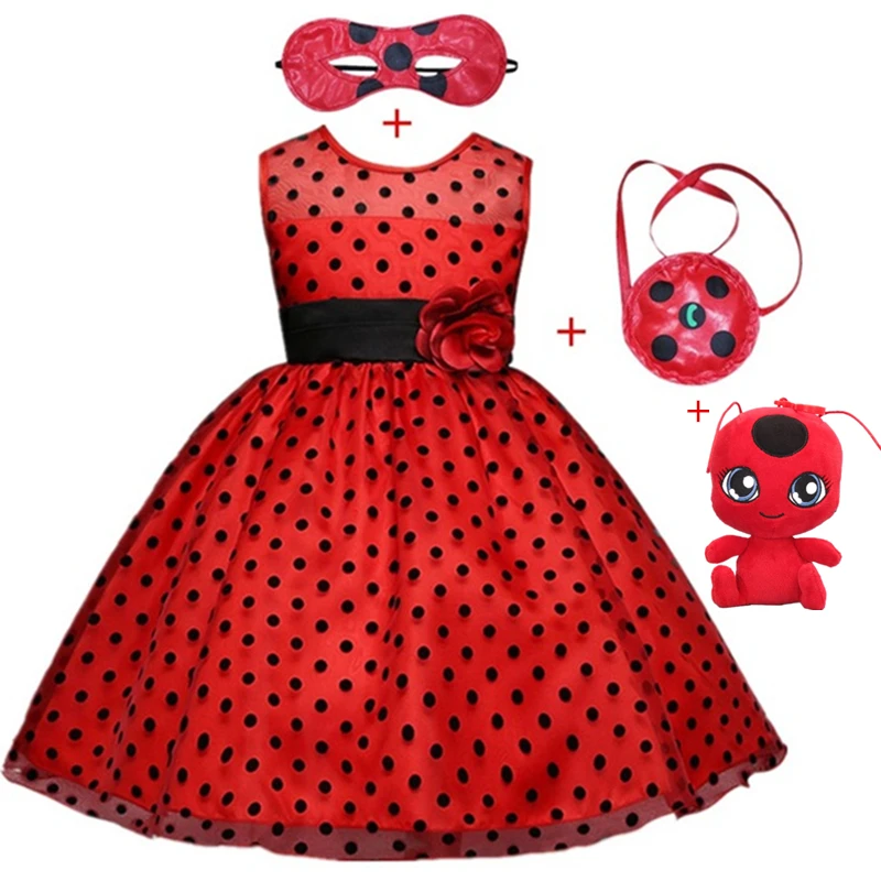 

Carnival red bug Halloween cosplay Costume Princess Flower Girl Dress Summer Tutu Wedding Birthday Party red bug Kids Dresses