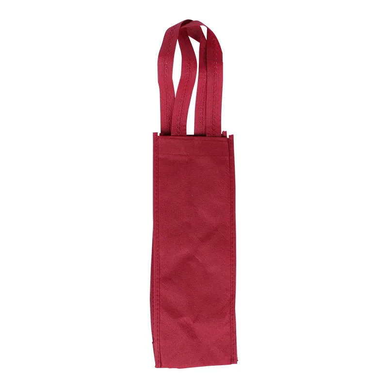 100pcs/lot New 35x18x10cm Handle Waterproof Package Storage Organize Bag Non-woven Fabric Wine Bottle Gift Bags