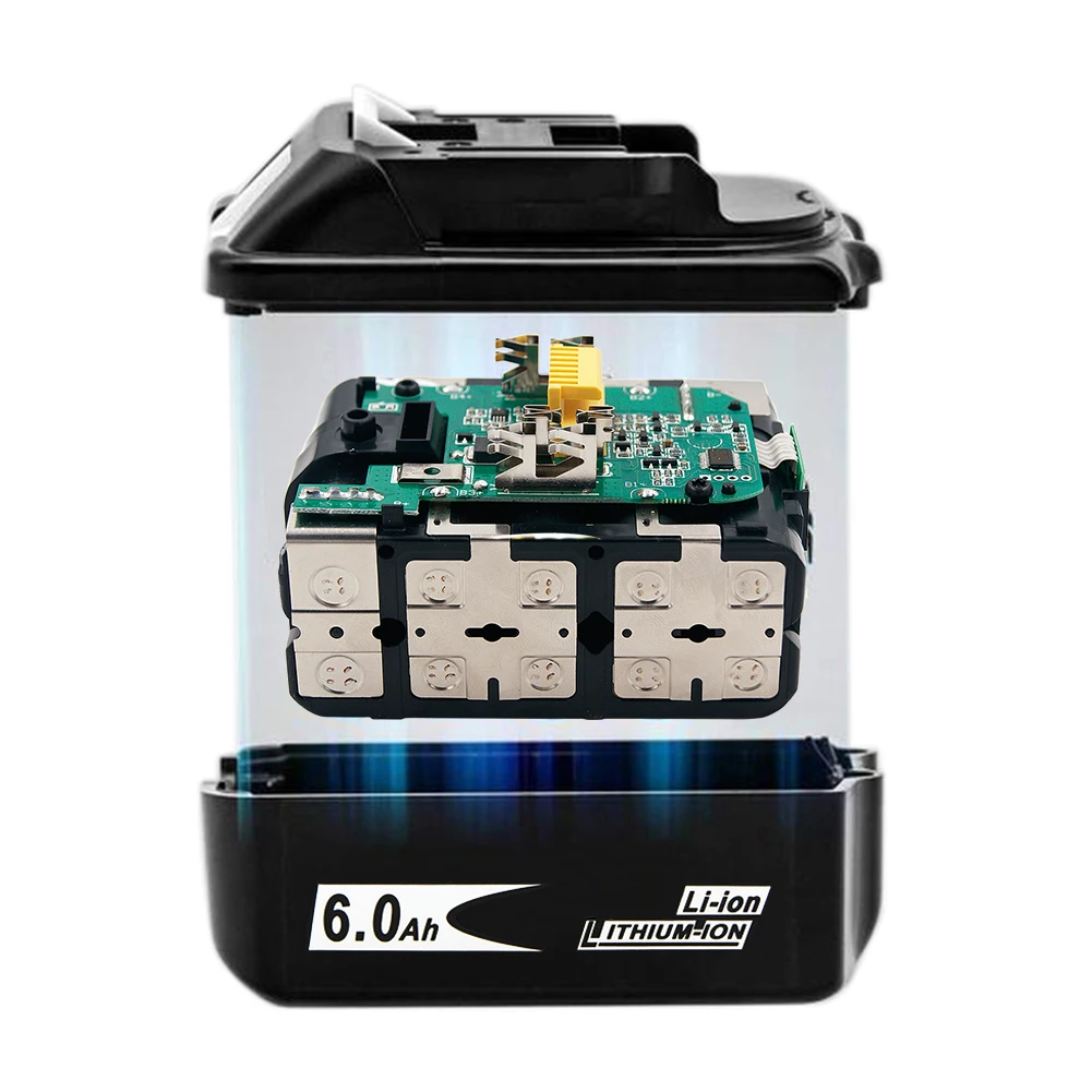 2 упаковки электроинструментов батарея для Makita 18 В батарея 6ah 6000mAh BL1860 Bl1850 BL1840 BL1830 светодиодный светильник баланс зарядка защита