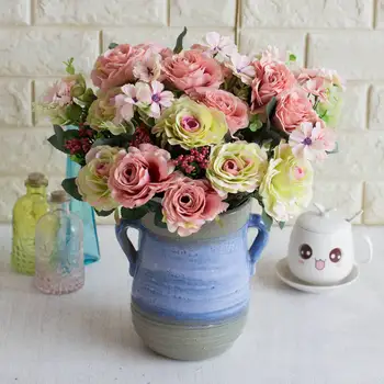 

11 Head Butterfly Rose Upscale Artificial Flowers Artificial Flower Wedding