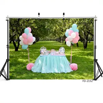 

Cake Balloon Grassland Birthday Background Decoration For Baby Shower Child Party Photography Backdrop Photo Booth Studio Props