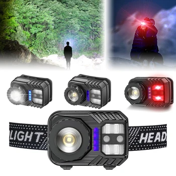 

XPG+COB LED Multifunctional Zoomable Sensor Headlight Rechargeable Headlamp Camping Hiking Night Fishing Flashlight