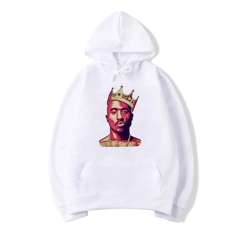 Мужские толстовки в стиле хип-хоп Raper 2pac, толстовки унисекс в стиле хип-хоп, толстовки с изображением Тупака, толстовки с капюшоном, забавная Толстовка в стиле Харадзюку, одежда в подарок - Цвет: T127j-white