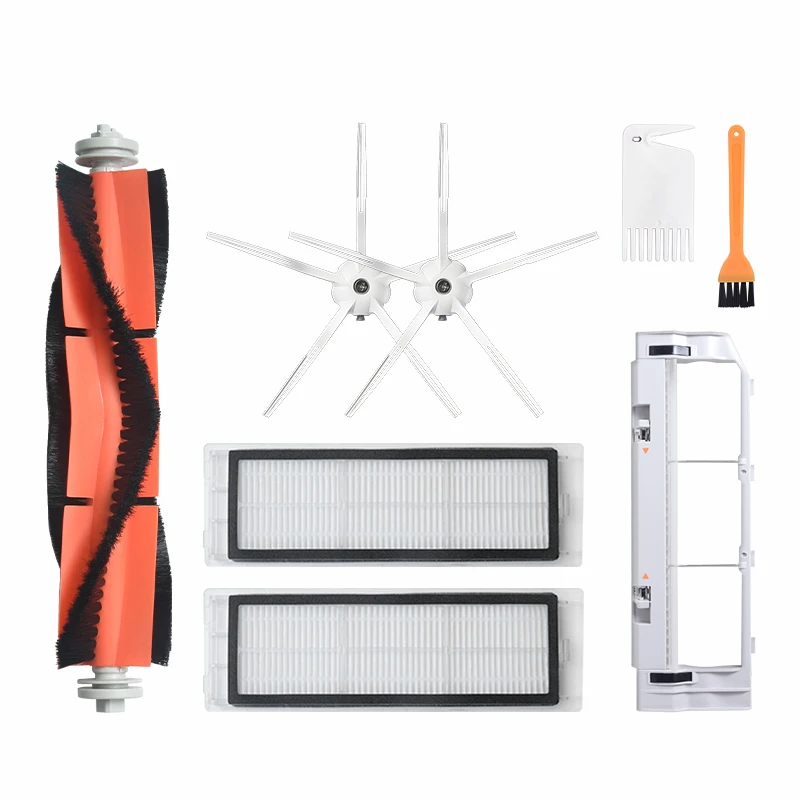 

2 Side Brush + 1 Roller Brush + 2 Filter Net +1 Roller Brush Case for xiaomi S50 S55 S60 T4 T6 Robot Vacuum Cleaner Replacement