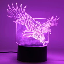 Художественный 3D светодиодный настольная лампа цвета сменный ночник для дома, спальни, офиса, украшения