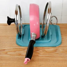 Кухонная сковорода, крышка, держатель для кастрюль и кастрюль, многофункциональная сковорода, крышка, стеллаж для хранения, слот для карт, тип слива, кастрюля, сковорода, крышка, органайзер#1