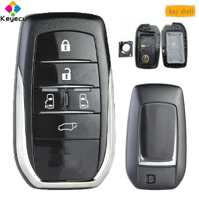 

KEYECU Replacement Smart Prox Remote Control Car Key Shell Case Housing With 5 Buttons - FOB for Toyota Vellfire Alphard Previa