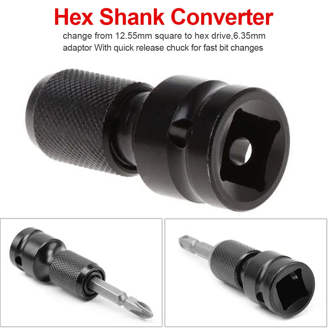 

1/2"Drive To 1/4"Hex Shank Converter Quick Release Chuck Screwdriver Bit Adapter M13 dropship