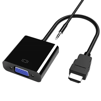 

HDMI to VGA Adapter with Audio Male To Famale Converter Adapter 1080P Digital to Analog Video Audio For PC Laptop Tablet