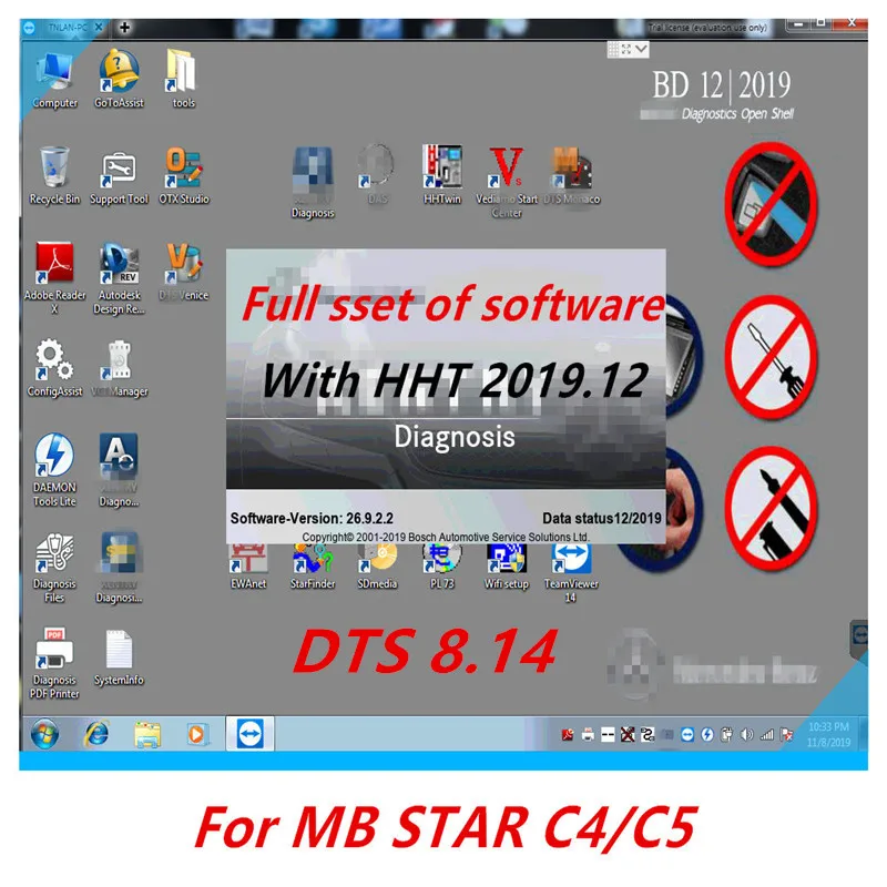 Быстрая новейшее программное обеспечение C4 с HHT для диагностического инструмента компактный SD C4/mb star c4/mb star c5/mb star c3