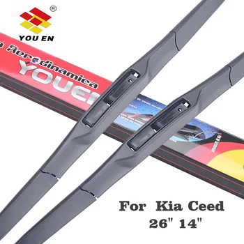 

YOUEN Auto Car Wiper Blades For Kia Ceed 2012 2013 2014 2015 2016 2017 Natural Rubber Windscreen Wipers Car Accessories