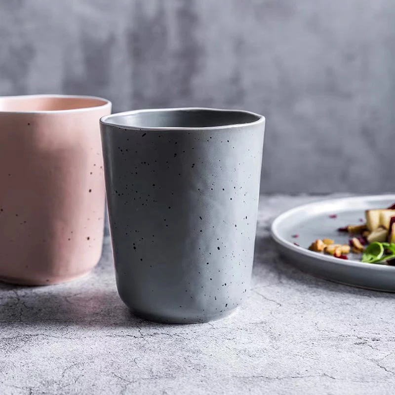 ANTOWALL Nordic Style Ceramic Pink and Grey Color Tea Water Cup Coffee Milk Mug | Дом и сад
