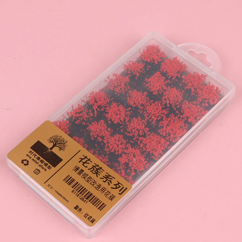 28pcs Flower Model Flower Cluster Toy Simulation Grass Wild Rose Train Flower For Sand Table Layout Making DIY Landscape Diorama architecture model kits Model Building Toys