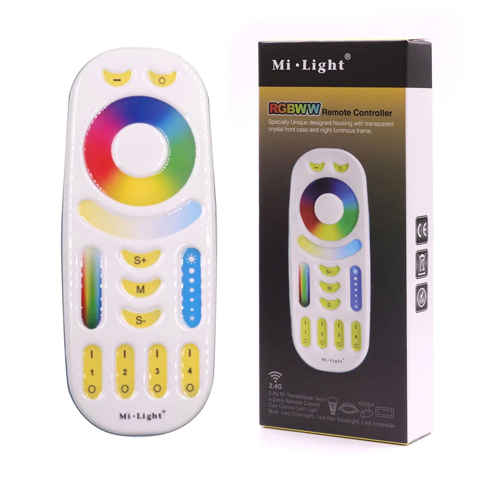 Mi светильник Wifi ibox RGBWW RGB+ CCT контроллер цветовая температура регулируемый светодиодный диммер 4 зоны RGBW РФ Пульт дистанционного управления группа