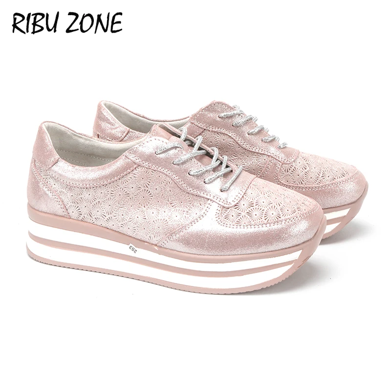 RIBU ZONE/ г.; Весенняя женская обувь; кроссовки на платформе; женская повседневная обувь из коровьей замши; слипоны на каблуке