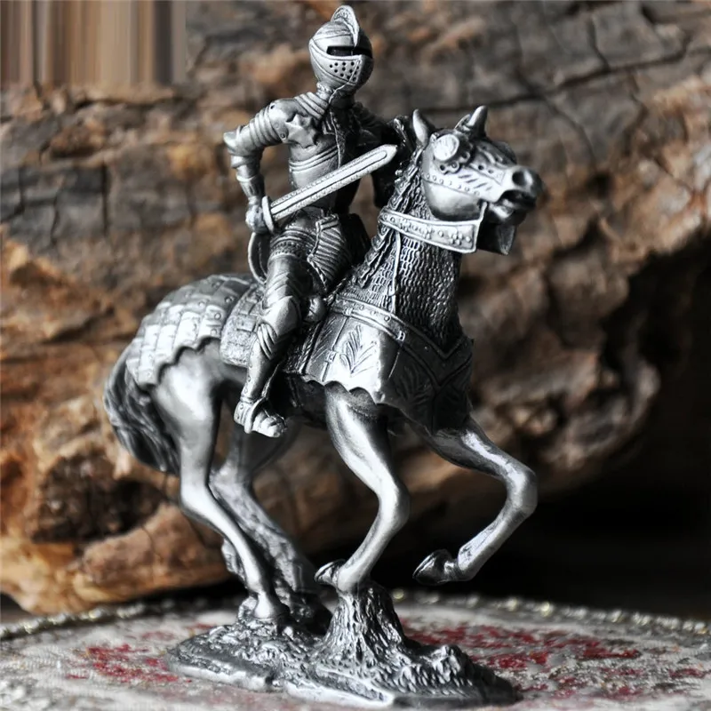 G 9X10cm Европейский классический средневековье солдат Mercenary Художественная Скульптура воин фигурка из сплава ремесла украшение дома аксессуары R3762 - Цвет: G 9X10cm