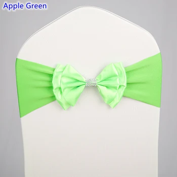 

Apple Green Colour chair sash Satin chair sash spandex lycra bow tie fit all chairs wedding banquet hotel party decoration
