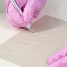 Начинающие накладки на брови ложная практика кожи без использования чернил требуется для иглы ручка-держатель игл машина Синтетическая кожа-как аксессуары для татуировки