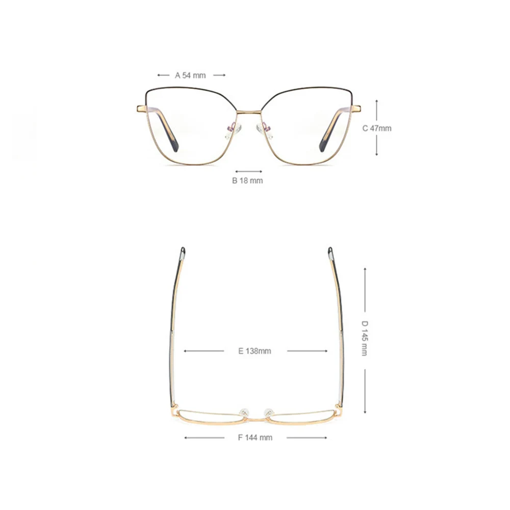 NEW Women's Blue Light Blocking Computer Glasses Cat Eye Anti Blue Rays Eyeglasses Female Plain Mirror Glasses Frame Eyewear