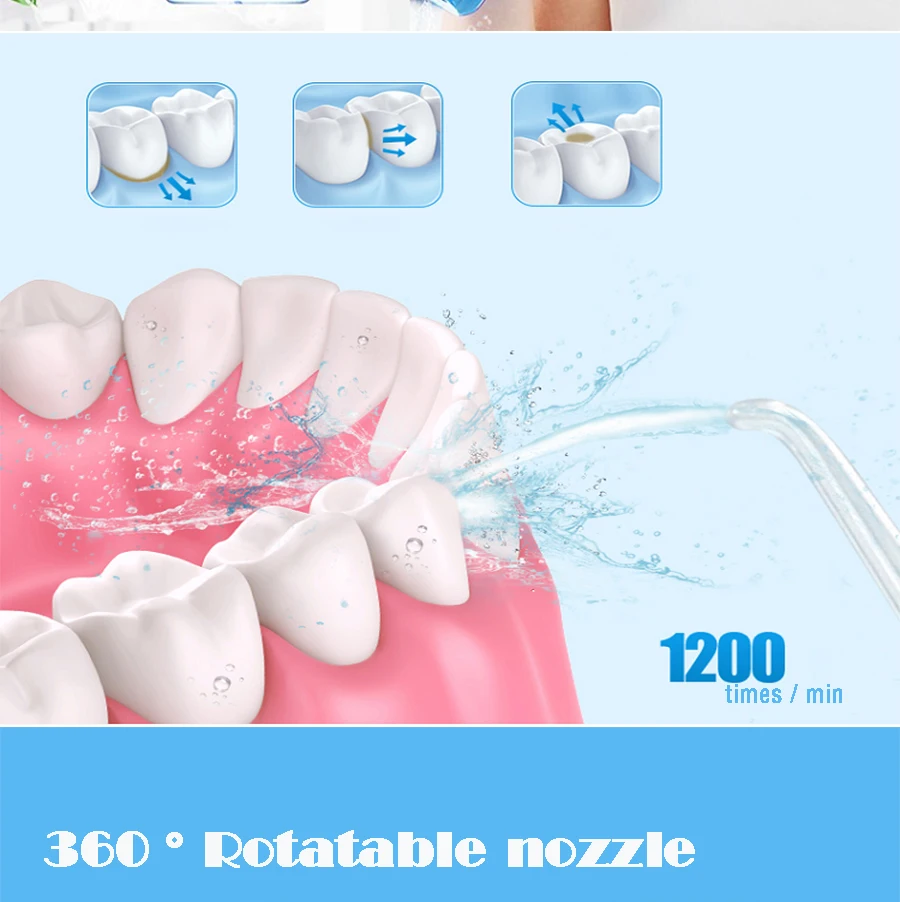 Tackore зубная нить водный ирригатор для полости рта с 5 струйными наконечниками Стоматологическая гигиена полости рта USB перезаряжаемая водяная нить