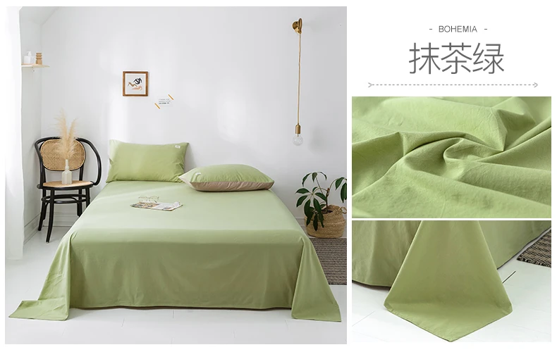 cotton Bedding Sheet Home textile Printing Solid Color Flat Sheet Combed Cotton Bed Sheet Bedding Linen for King Queen Size