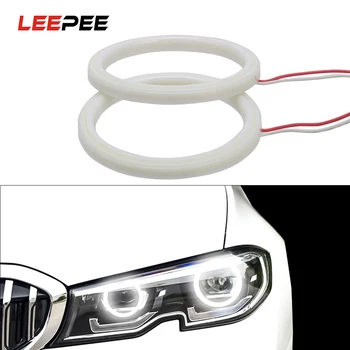 

LEEPEE 2 Pieces Car Angel Eyes Led Car Halo Ring Car Day Light DRL Daytime Running Light LED Headlight Accessories Universal