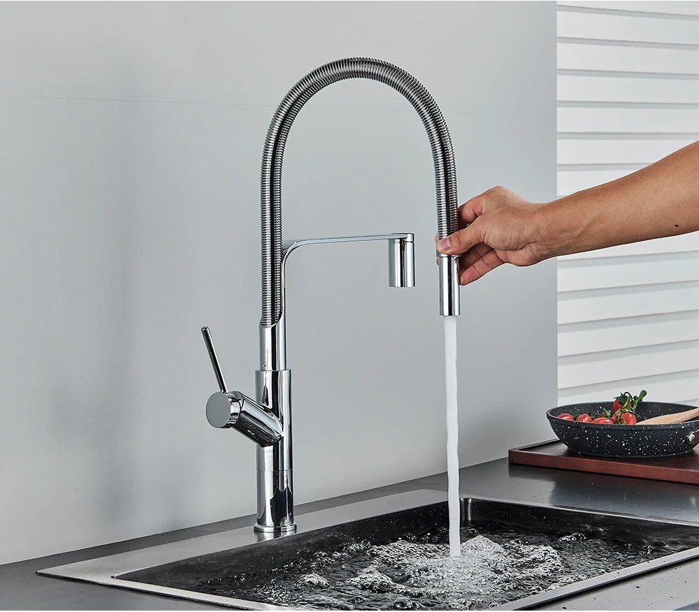 small kitchen sink Matte Black Kitchen Faucet Pull Down Sprayer Chrome Single Handle High Arc Copper Kitchen Sink Faucet Universal Pipe Mixer Tap new kitchen sink