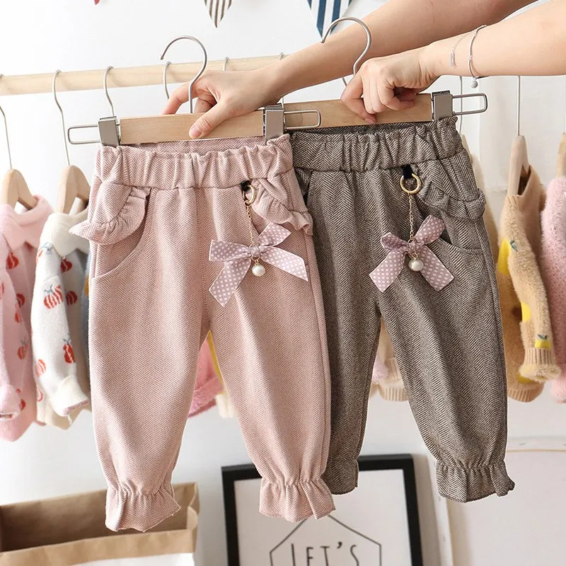 Baby Girls Autumn Casual Trousers Plaid Fashion Toddler Pants