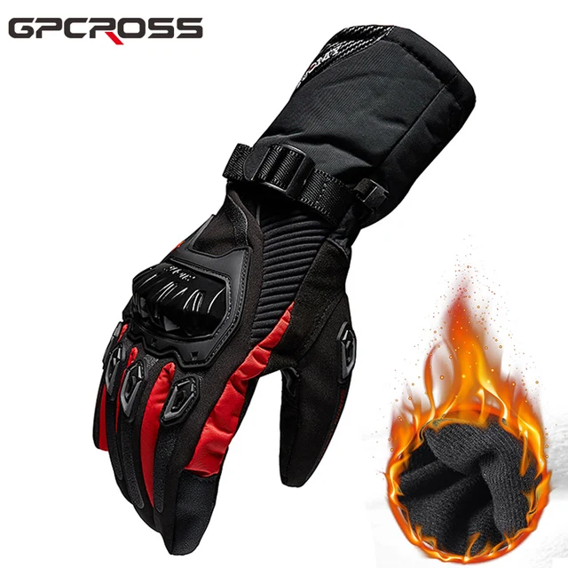 Luvas de Motocicleta à Prova de Vento, Protetor Touch Screen, Quente, Inverno, 100% à Prova D'Água para Corrida de Moto 1