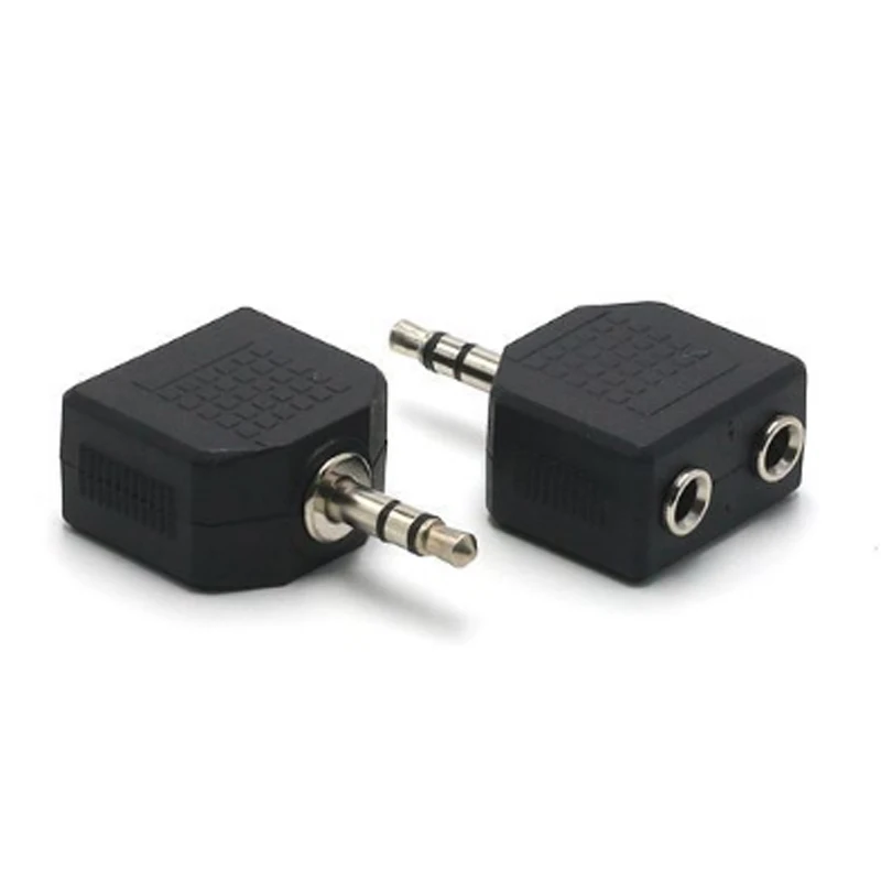 100pcs For computer for Mobile phone for MP3 MP4 3 5mm Jack 1 to 2 Double Earphone Headphone Y Splitter Cable Cord Adapter Plug