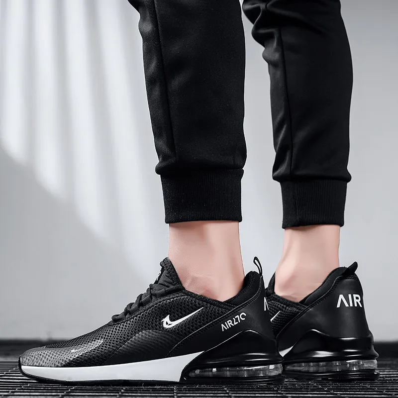 

Men Sneakers with Free Shipping Air Cushion Mesh Shoes Breathable Running Shoes Men's Lace-up Jogging Shoes