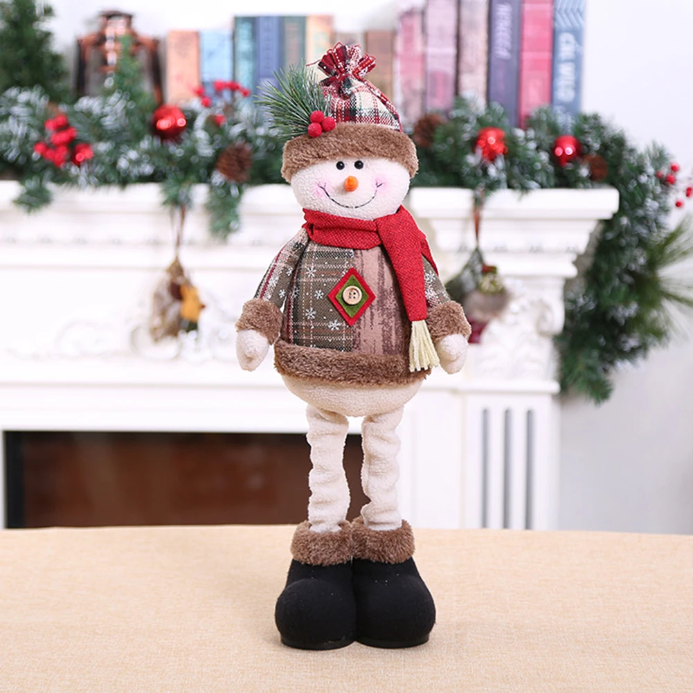 48 см снеговик, лось, Санта, стоячие куклы, Рождественское украшение, Рождественское украшение для дома, милые плюшевые мягкие игрушки для младенцев