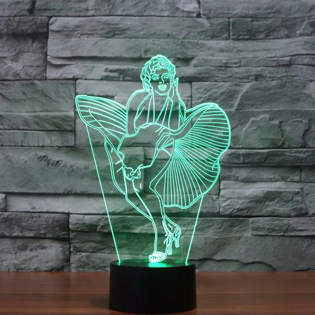

ICOCO Beauty Shaped 3D Led Lamp Art Wall Decor For Christmas Party Birthday Kid's Room Wedding