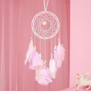 

2020 Wall Dreamcatcher Led Handmade Feather Dream Catcher Braided Wind Chimes Art For Dreamcatcher Hanging Car Home Decoration