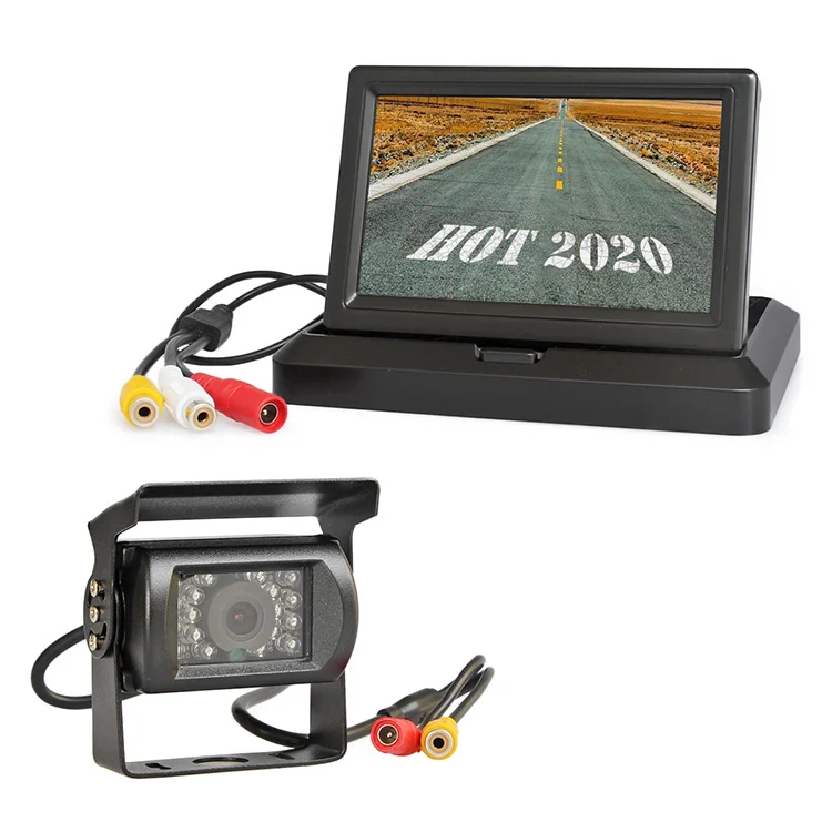 DIYKIT проводной 5 дюймов Складная TFT ЖК-дисплей монитор Водонепроницаемый ИК Ночное ВИДЕНИЕ CCD камера заднего вида автомобиля Камера Для караван
