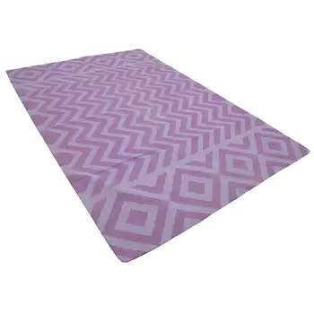 

187x271 Cm Purple Handmade Dhurrie Rug-6x9 Ft