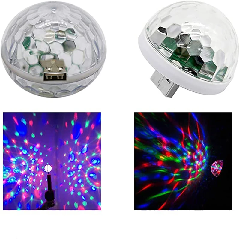 Mini USB RGB LED Car DJ Stage Light Portable Family Party Ball Colorful Light Bar Club Stage Effect Lamp Mobile Phone Lighting