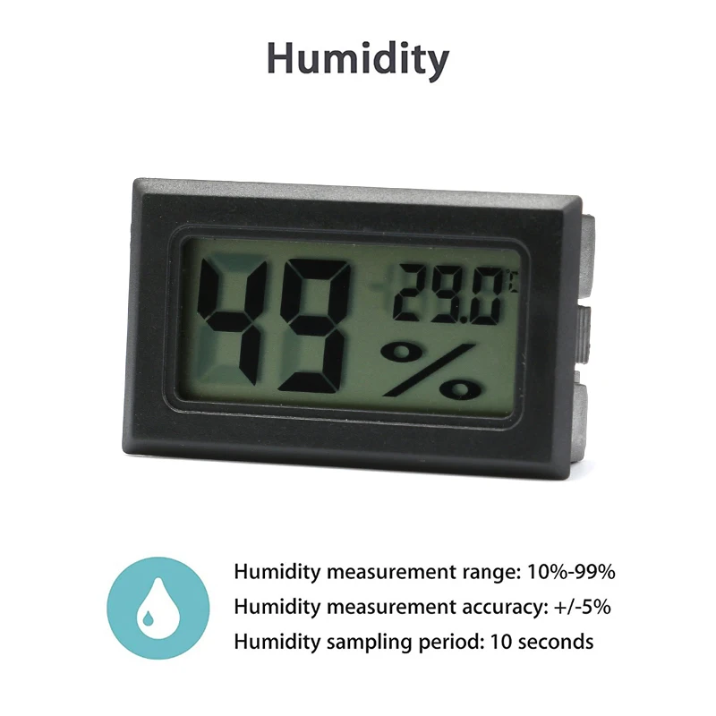 fgyhtyjuu Mini Practical Digital-Hallenrunde Thermometer Hygrometer Temperatur und Feuchtigkeitsmessgerät LCD Display